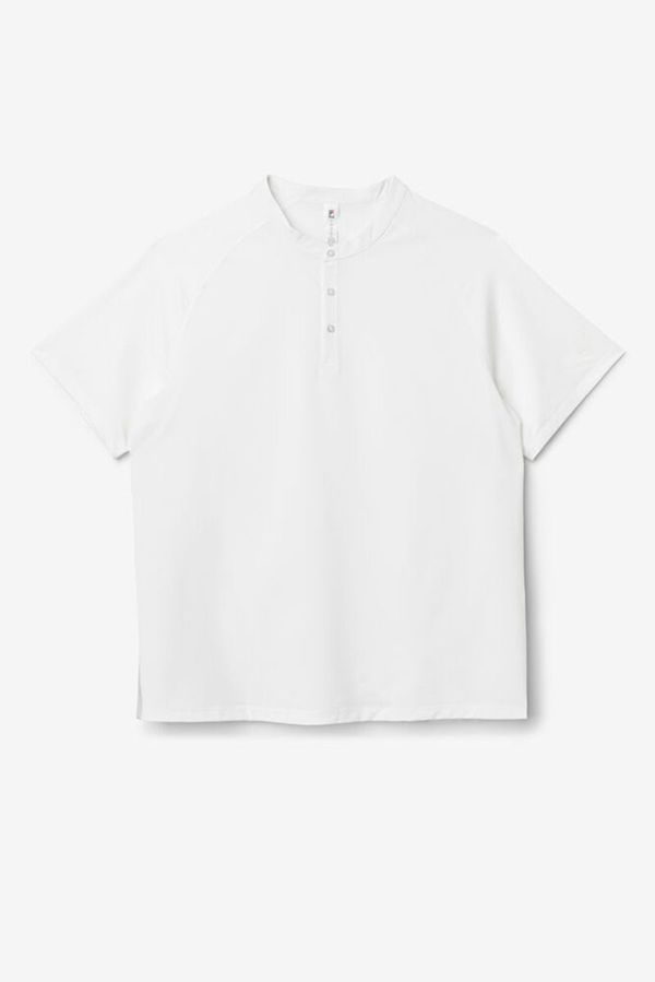 Camisetas Fila Homem Branco/Branco - Fila Tie Breaker Sleeve Henley Tennis Portugal Online,YDMP-4321